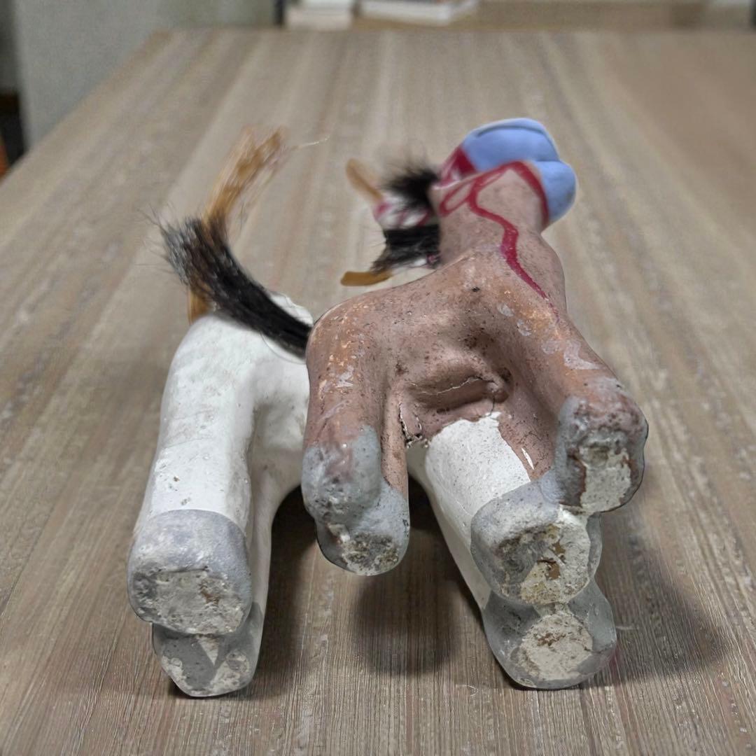 古玩 青森県郷土玩具　親子馬　手びねり土人形　午年干支飾り　民藝　廃絶品