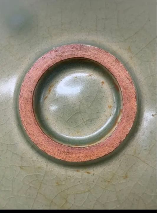 中国元•明耀州窯　童子缠枝文碗　骨董古美術品唐物アンティーク江戸青磁コレクション