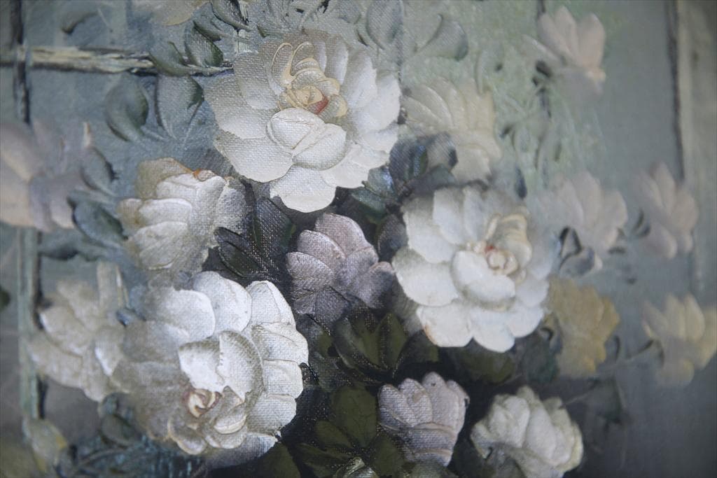 英国アンティークサイン入り肉筆絵画/静物画/油絵/西洋額絵/油彩76-191-2