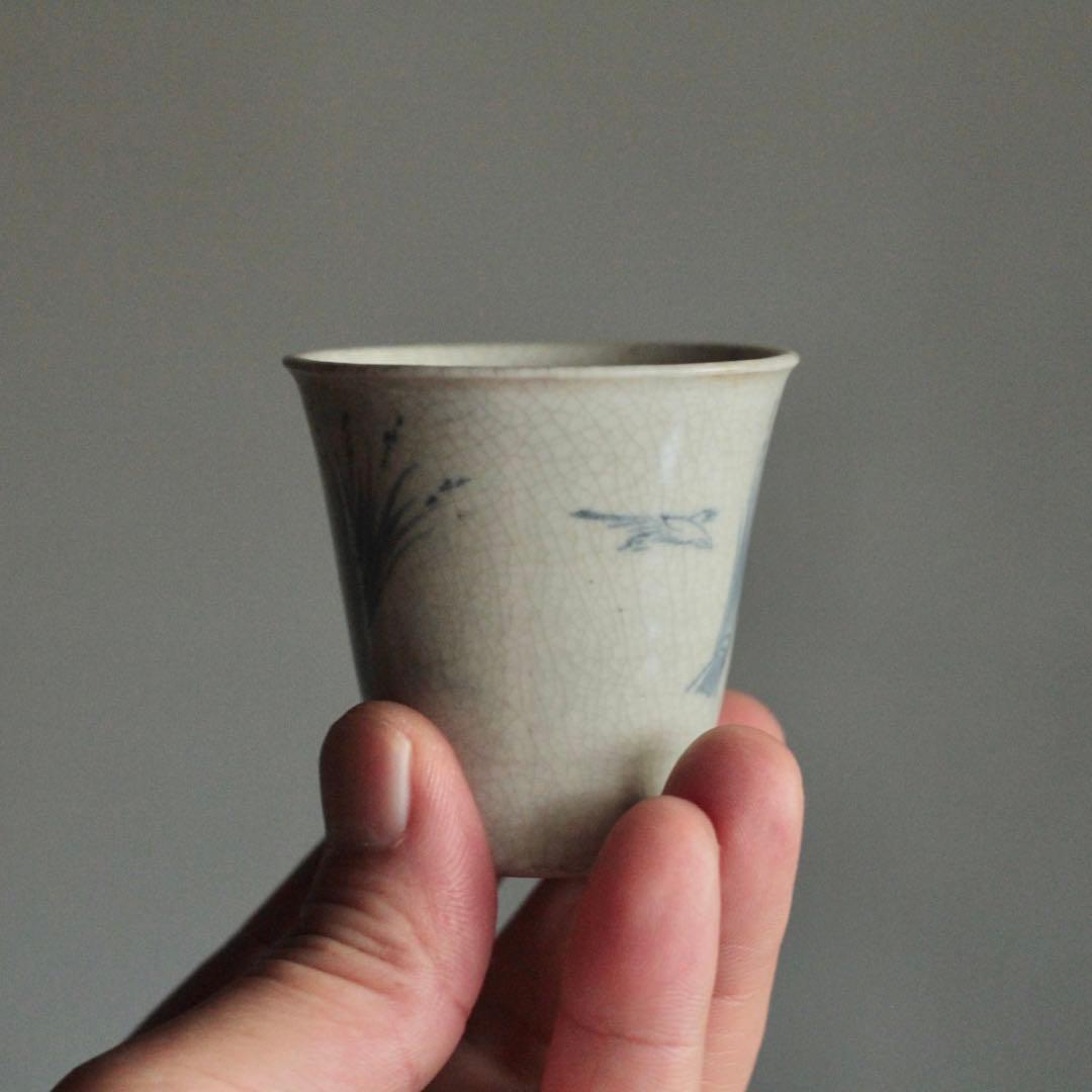 染付 端反り 筒盃 古美術 古道具 アンティーク