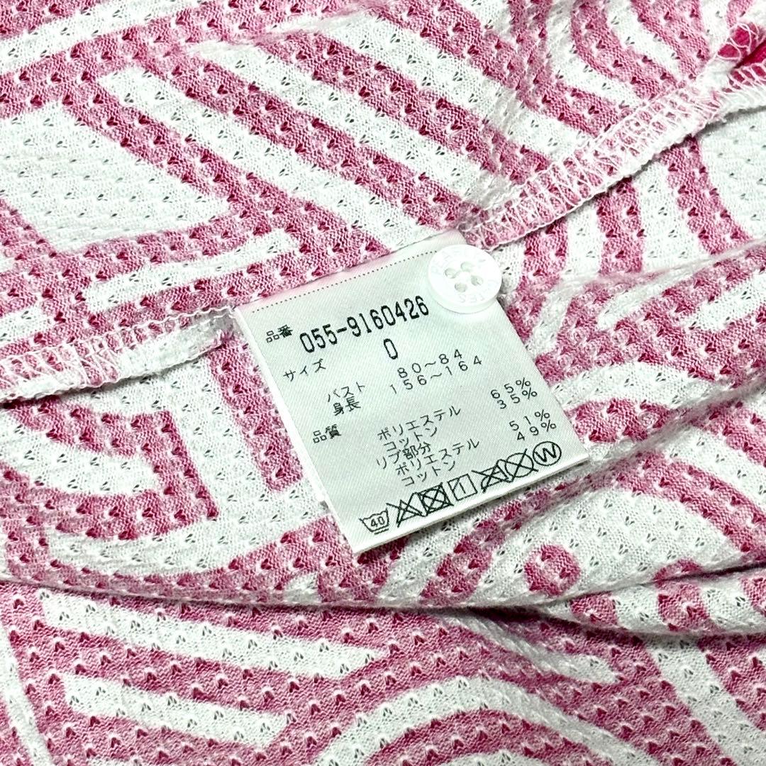 【極美品】パーリーゲイツ　ノースリーブポロシャツ　総柄　ピンク　ホワイト　ゴルフ