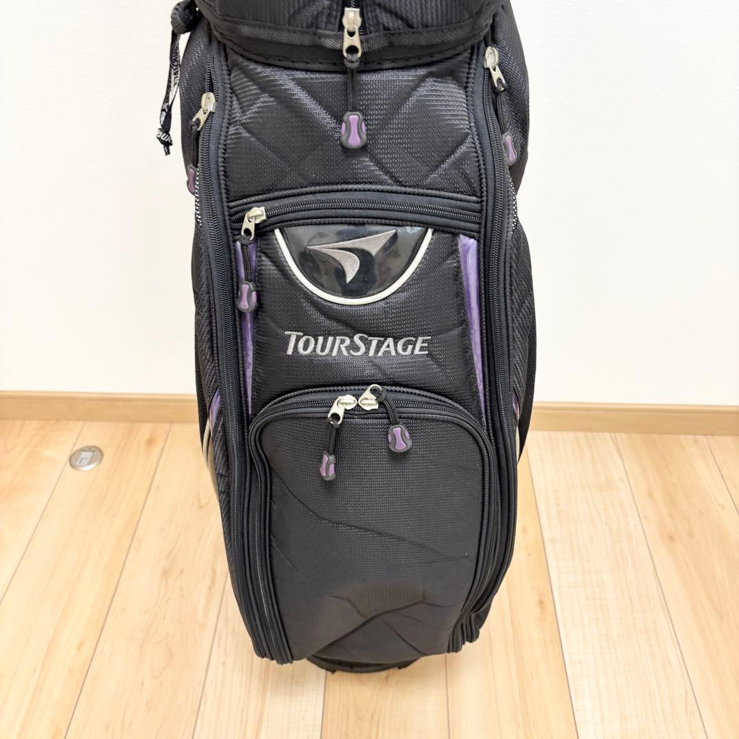 【美品】TOURSTAGE ツアーステージ キャディバッグ パープル ブラック