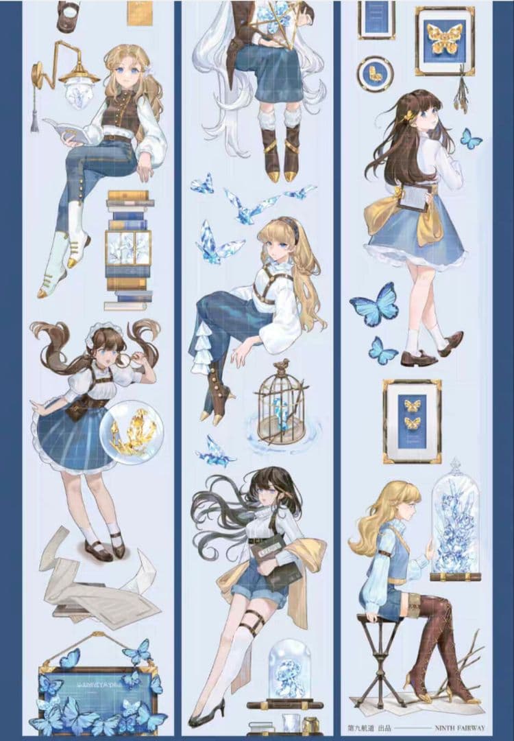 巻売 552★ 海外 マスキングテープ マステ PET 装飾 人物 贝壳光