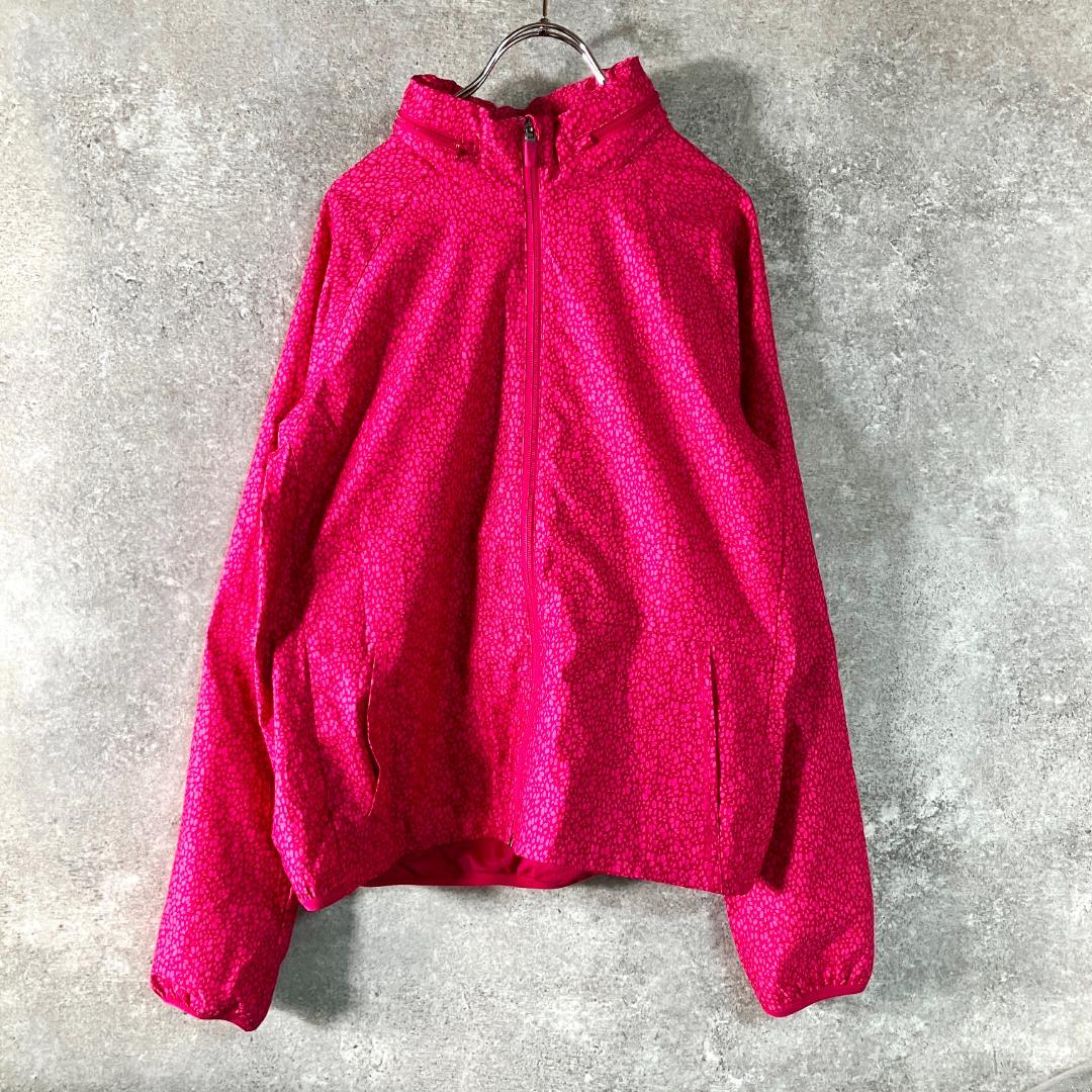 NIKE　ウィンドブレーカー　長袖　ピンク　総柄　ジップアップ　メッシュ