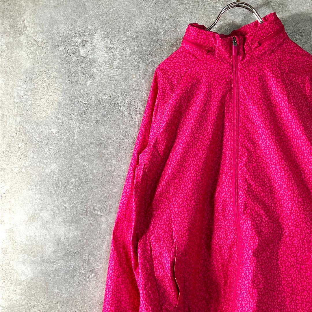 NIKE　ウィンドブレーカー　長袖　ピンク　総柄　ジップアップ　メッシュ