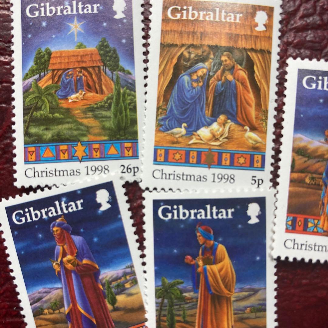 25652セールプライス外国切手未使用　ジブラルタル発行xマス5種揃
