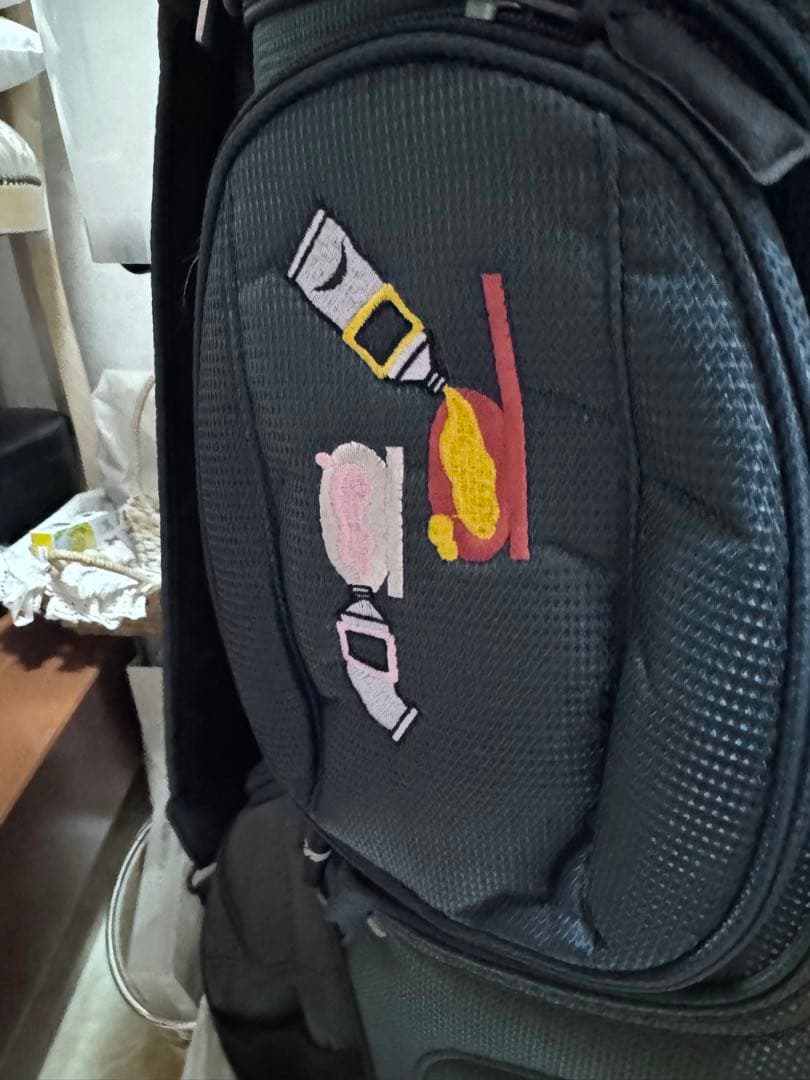 adabat アダバット　ゴルフキャディバッグ ネイビー 犬のイラスト付き