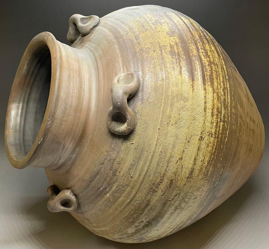 古備前　桃山時代　四耳壺　葉茶壺　大壺　特大　41cm f6441
