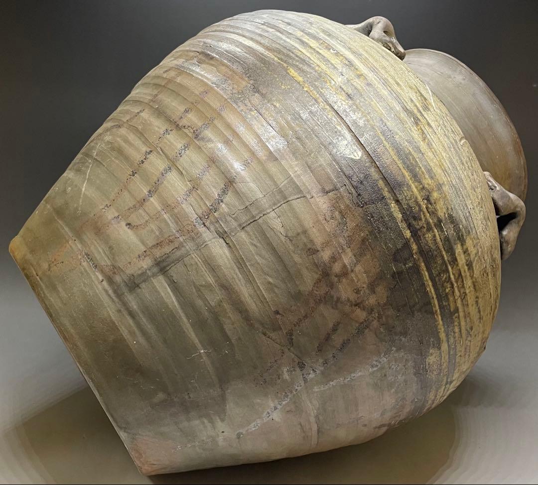 古備前　桃山時代　四耳壺　葉茶壺　大壺　特大　41cm f6441