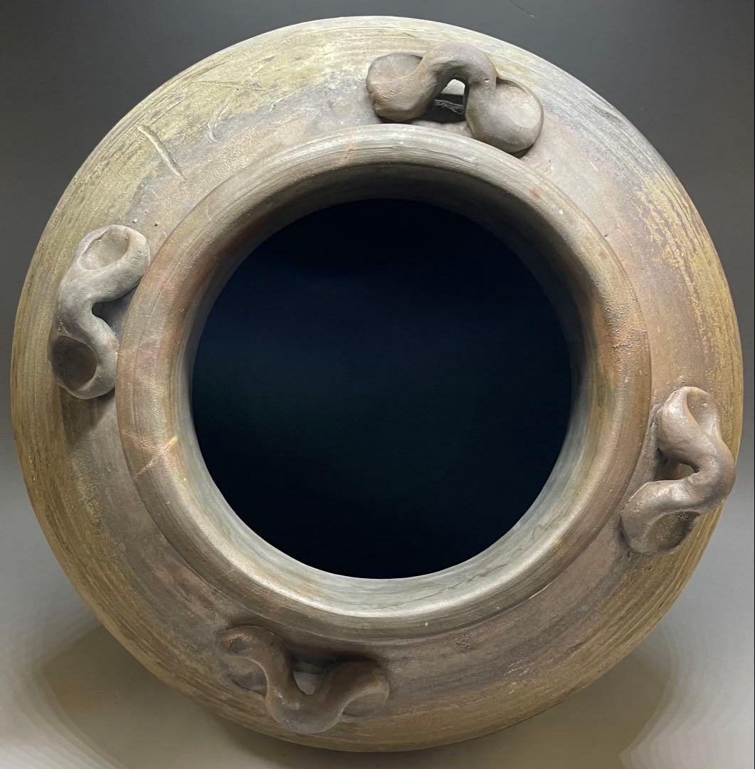 古備前　桃山時代　四耳壺　葉茶壺　大壺　特大　41cm f6441