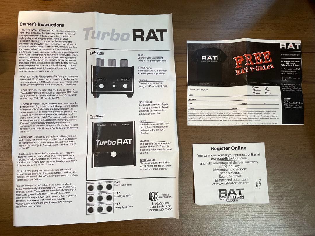 【美品】turbo rat エフェクター