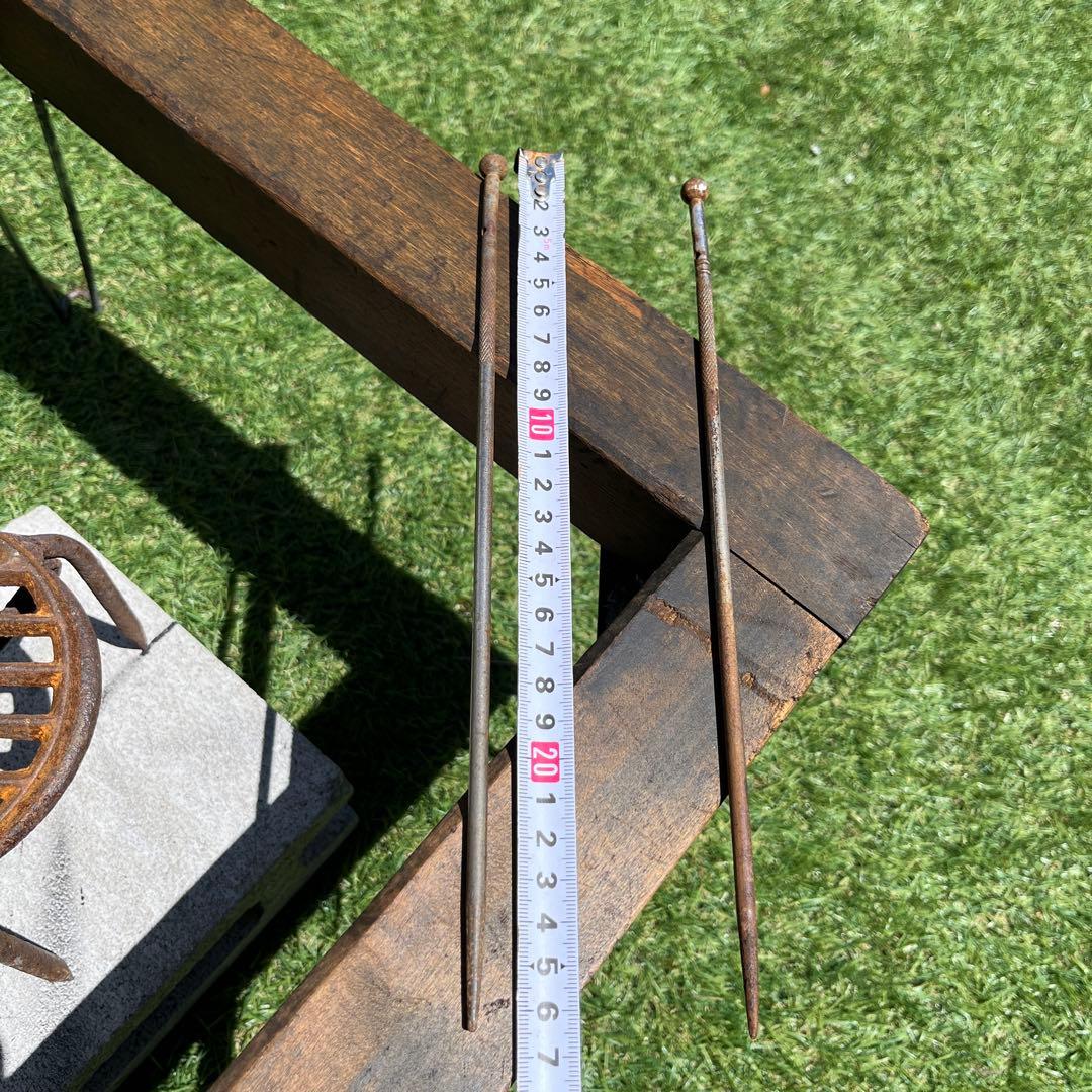 囲炉裏枠改良焚き火テーブル　五徳　火箸セット