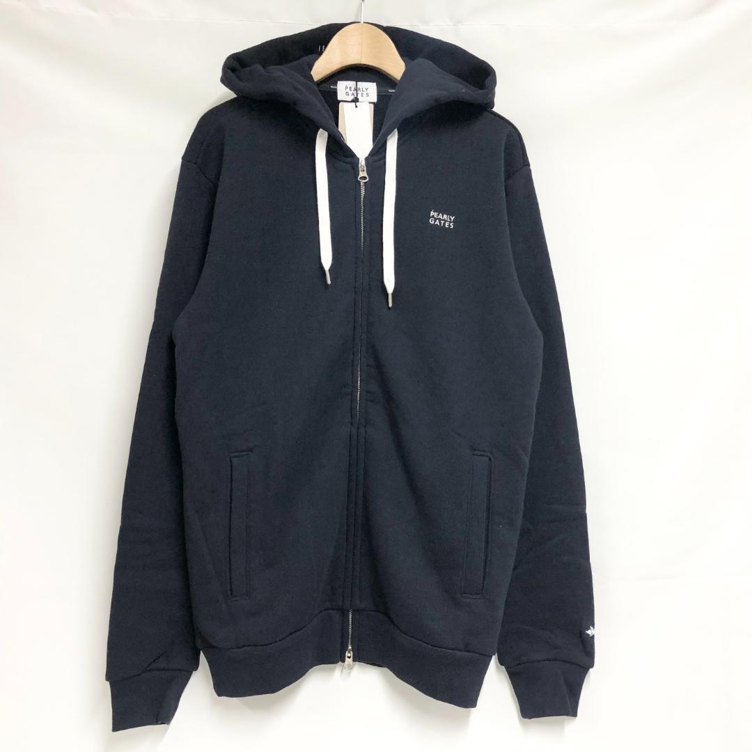 ○★新品未使用　PEARLY GATES　裏毛フルジップパーカー　5　ネイビー
