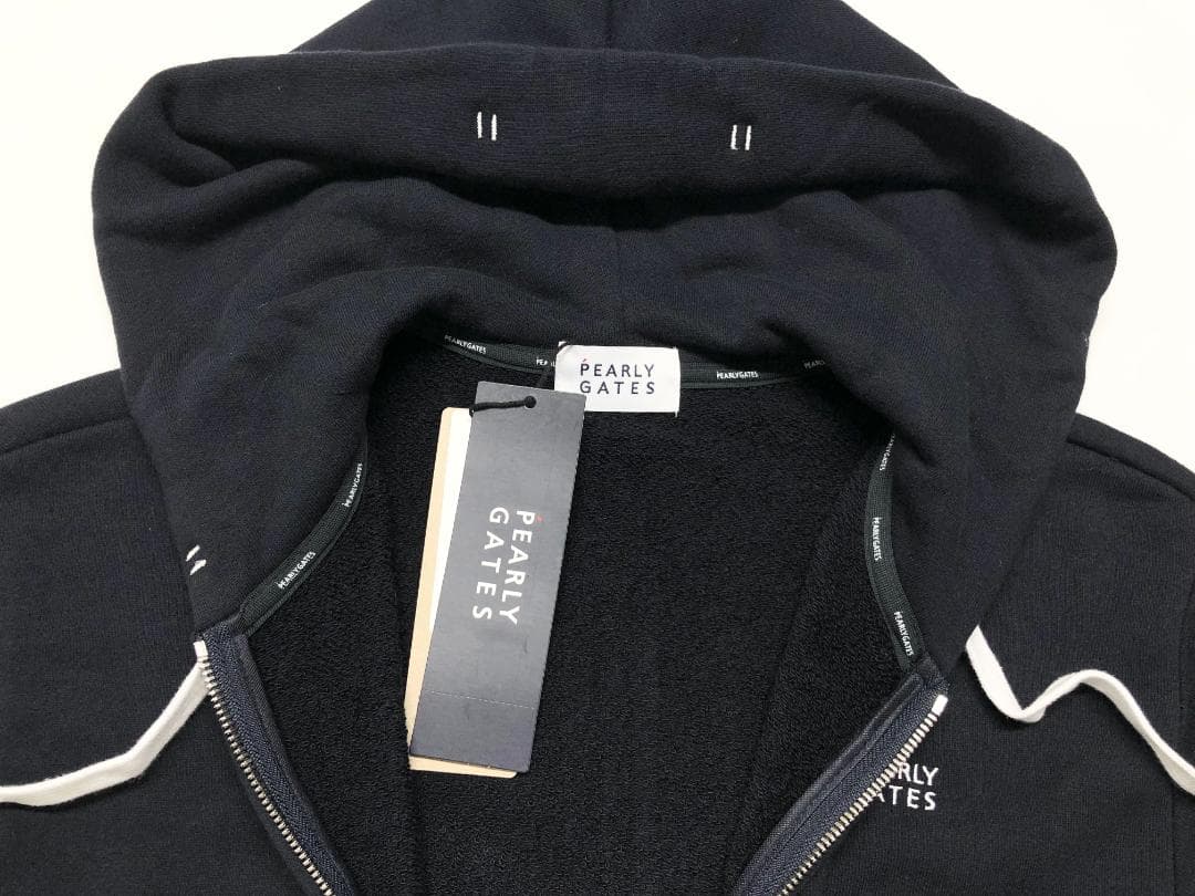 ○★新品未使用　PEARLY GATES　裏毛フルジップパーカー　5　ネイビー