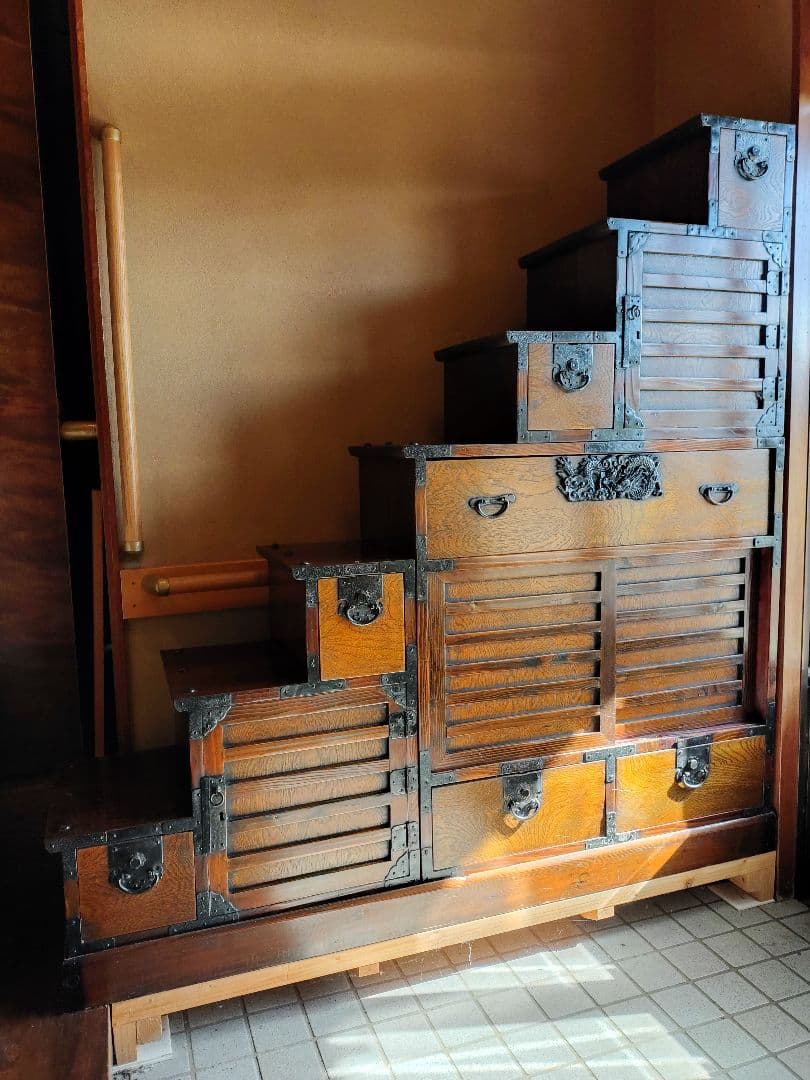 階段箪笥 両面箪笥 階段だんす 階段ダンス 和箪笥 和ダンス 時代家具 民芸家具