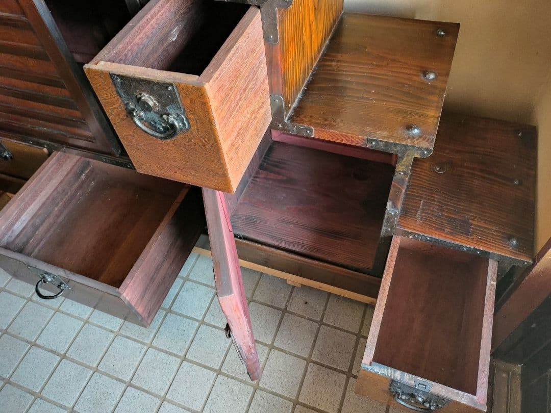 階段箪笥 両面箪笥 階段だんす 階段ダンス 和箪笥 和ダンス 時代家具 民芸家具