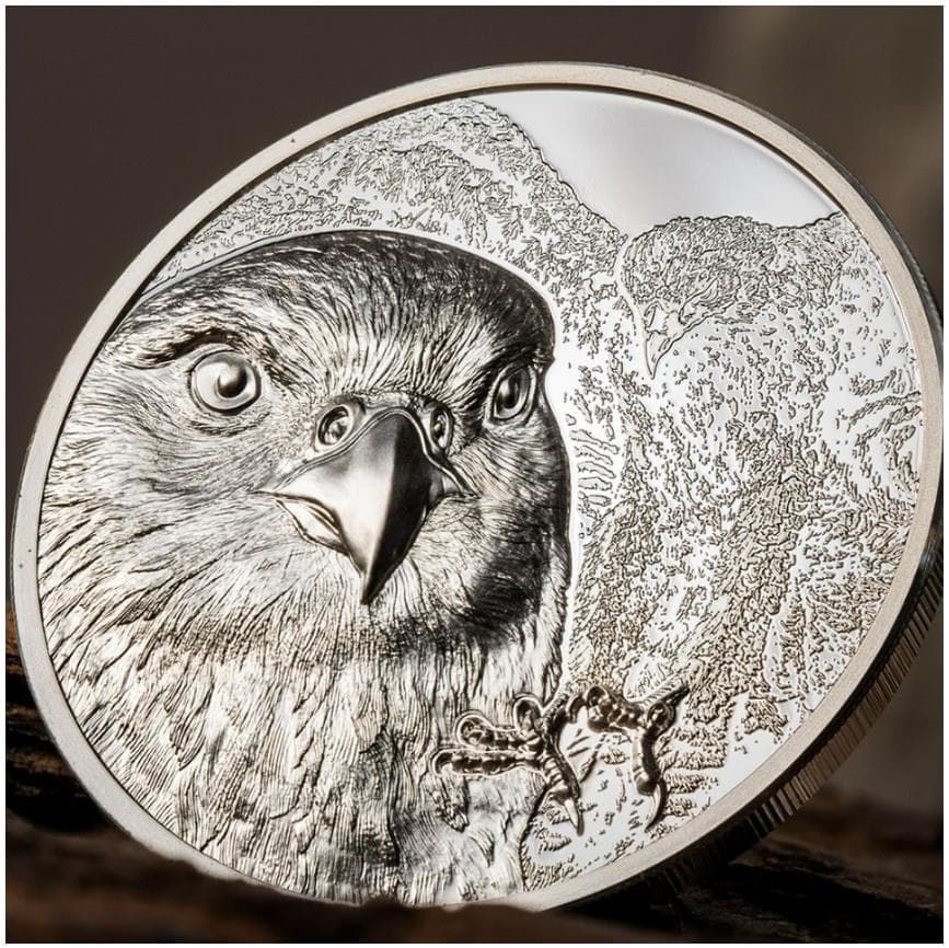 2023年　ワイルド・モンゴリア《サカーファルコン（ハヤブサ）》1oz 純銀貨