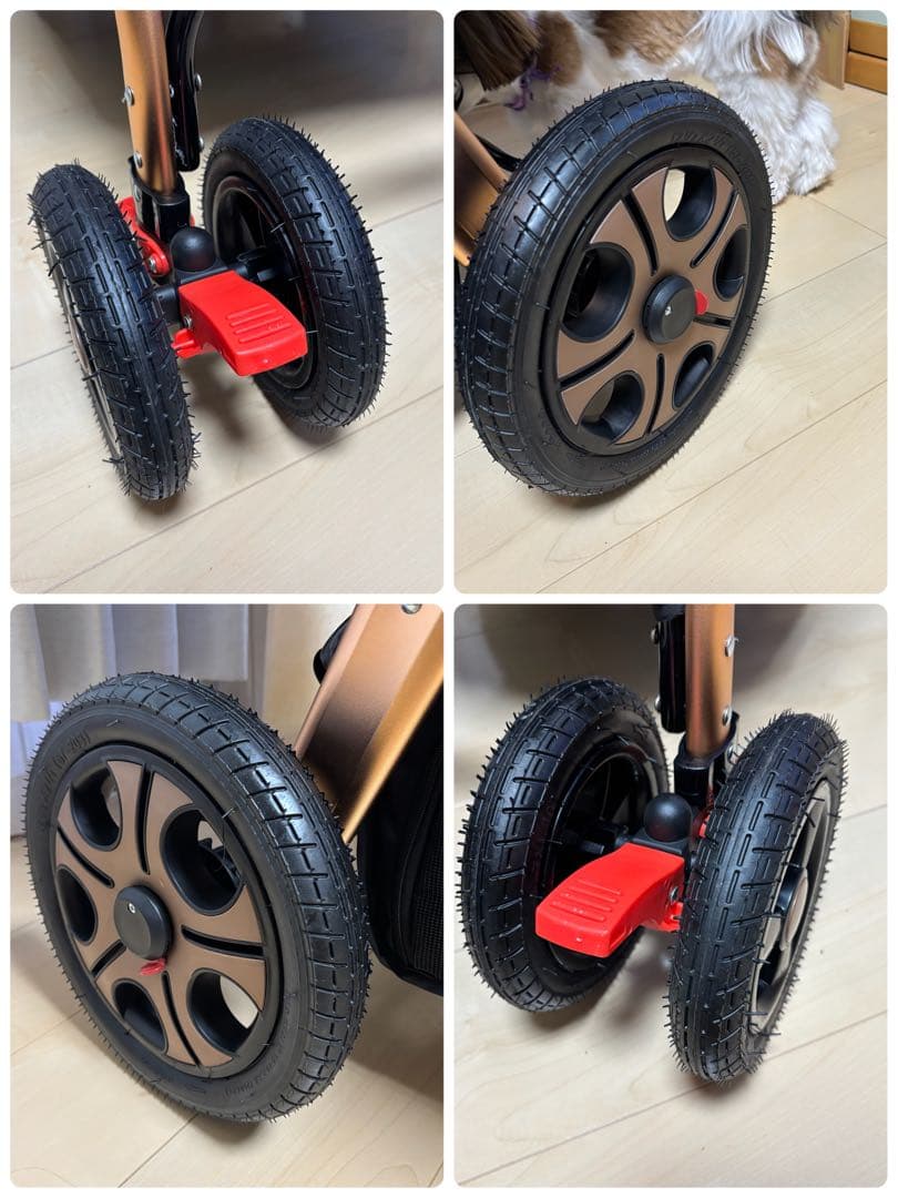 犬用ペットカート 黒 アルミフレーム