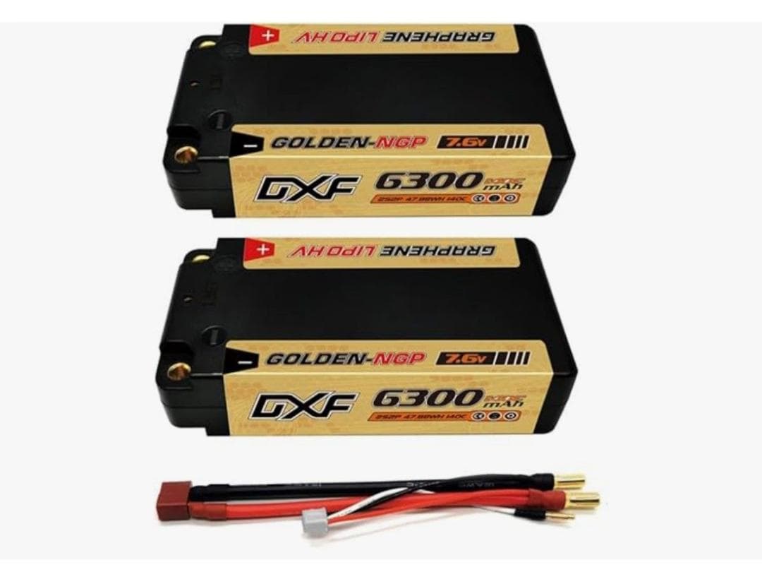 新品　ショートリポバッテリー 厚型 DXF 6300mah 140C　2個セット