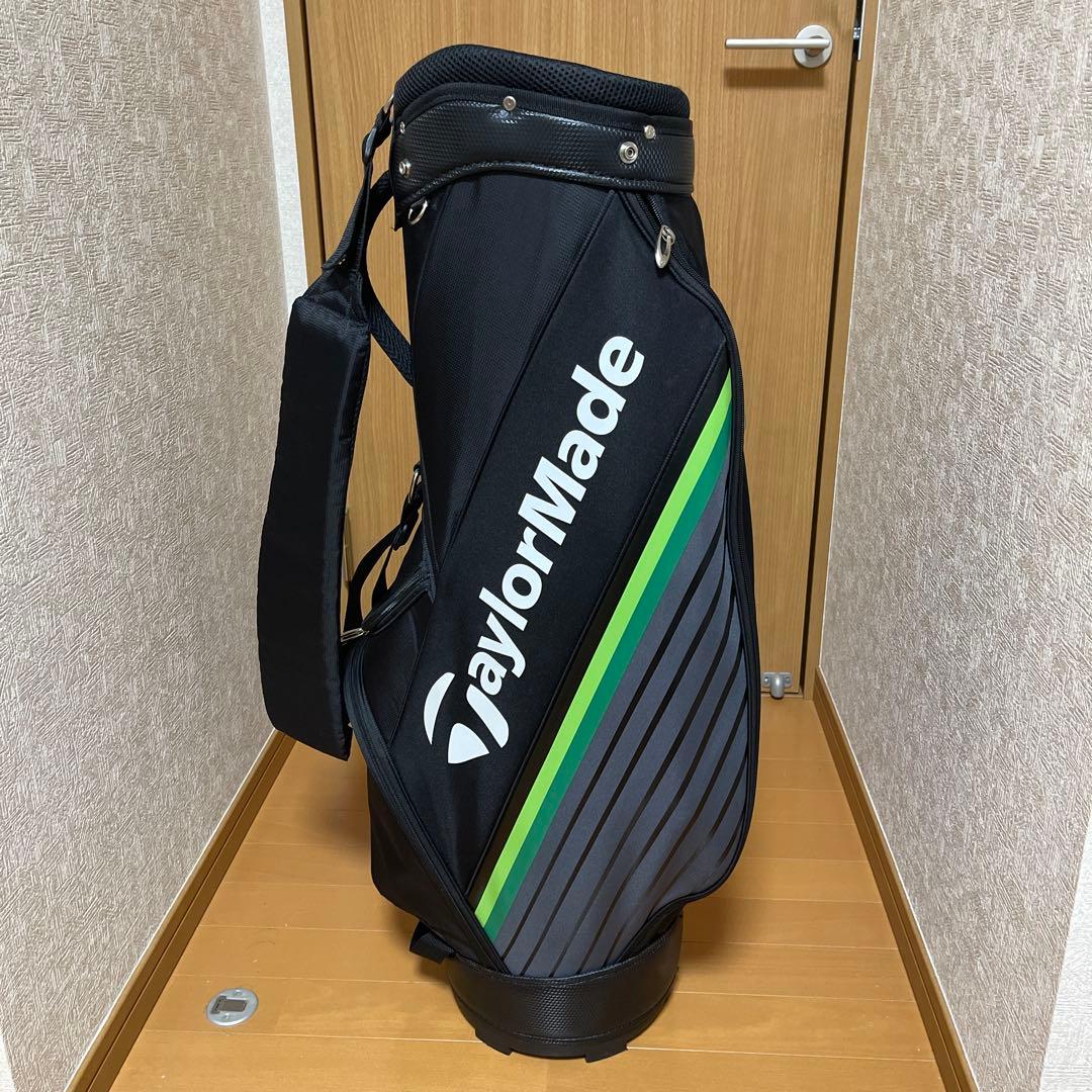 TaylorMade キャディバッグ 黒 緑 ストライプ