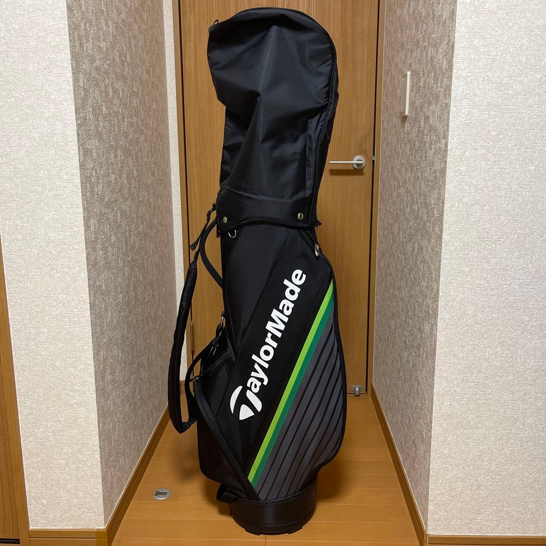 TaylorMade キャディバッグ 黒 緑 ストライプ