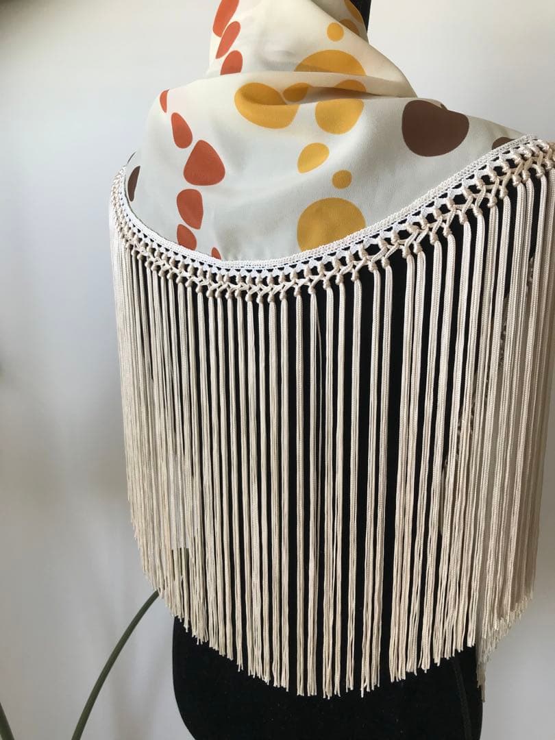 フラメンコ マントンシージョ オフホワイトランダム水玉xオクリームフレコ