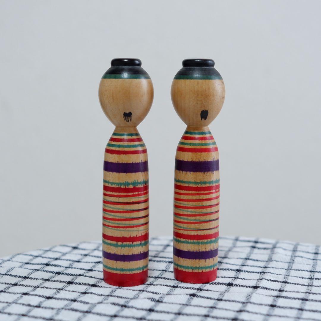 【瀬谷幸治工人】伝統こけし 2本セット 中ノ沢 たこ坊主