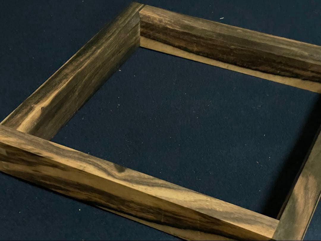 割引‼️【美品】「母」 銘木 黒柿 炉縁 渡邉 可映 共箱 茶道具 （1125B）