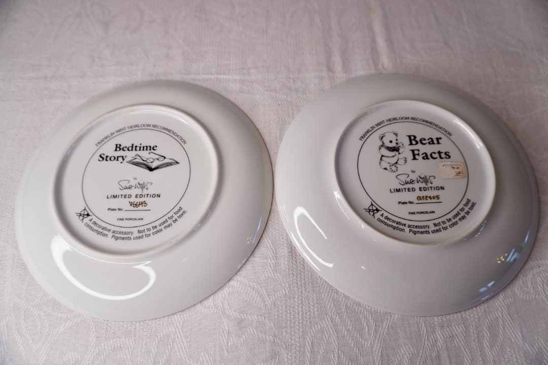 Franklin Mint テディベア 猫 絵皿 セット コレクションプレート