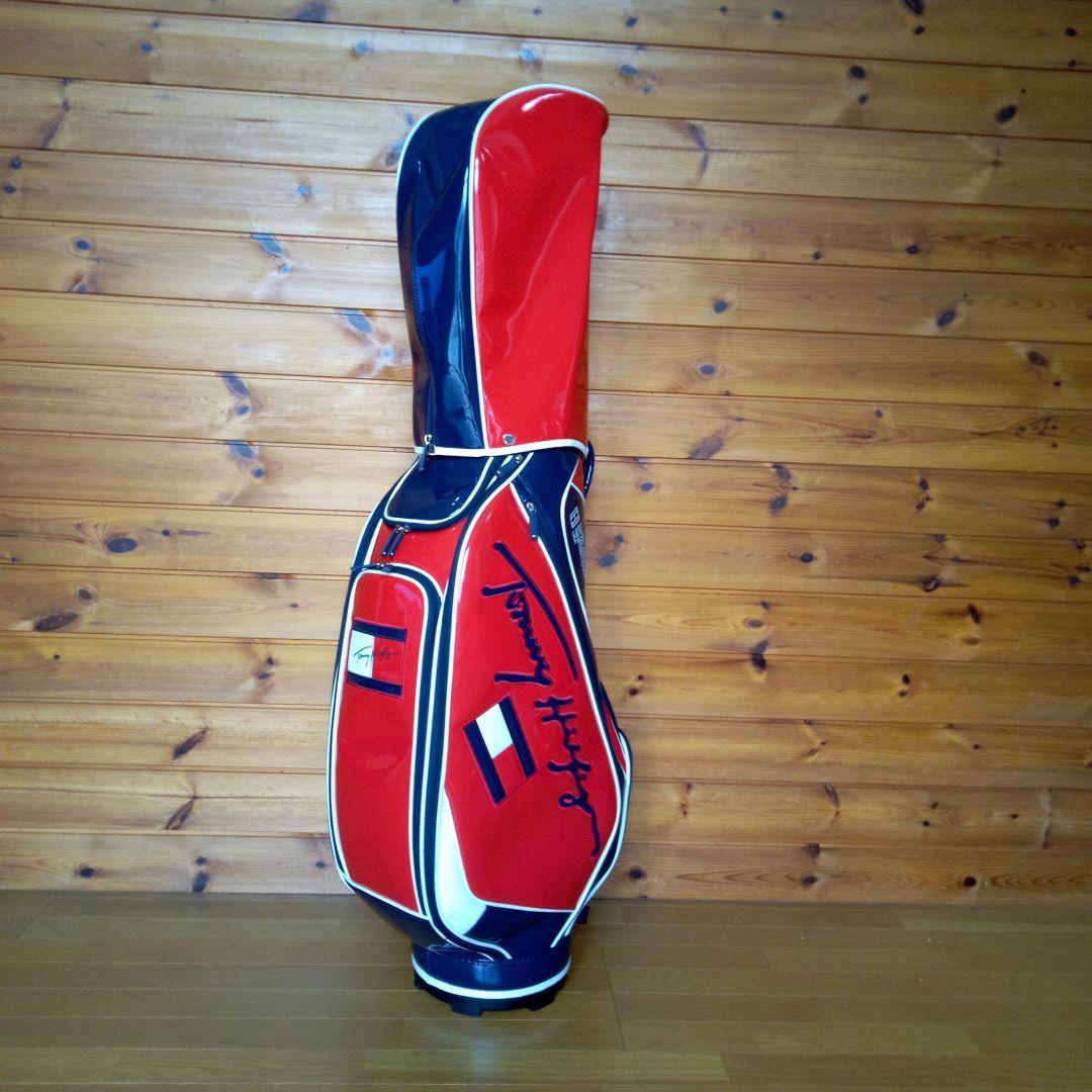 希少ロゴ　トミーヒルフィガー　キャディバッグ　2点式　ショルダー　9型　エナメル