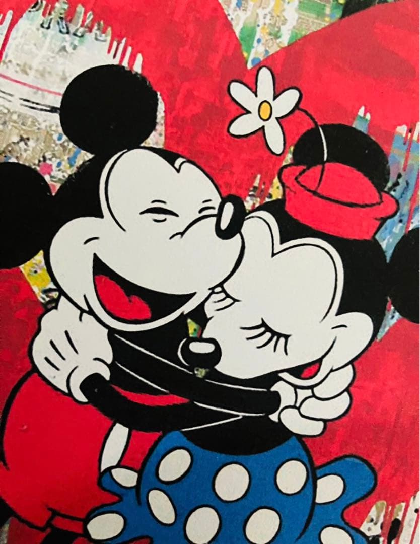 ミッキーマウス　ミニーマウス　リトグラフ　COA認定書付き