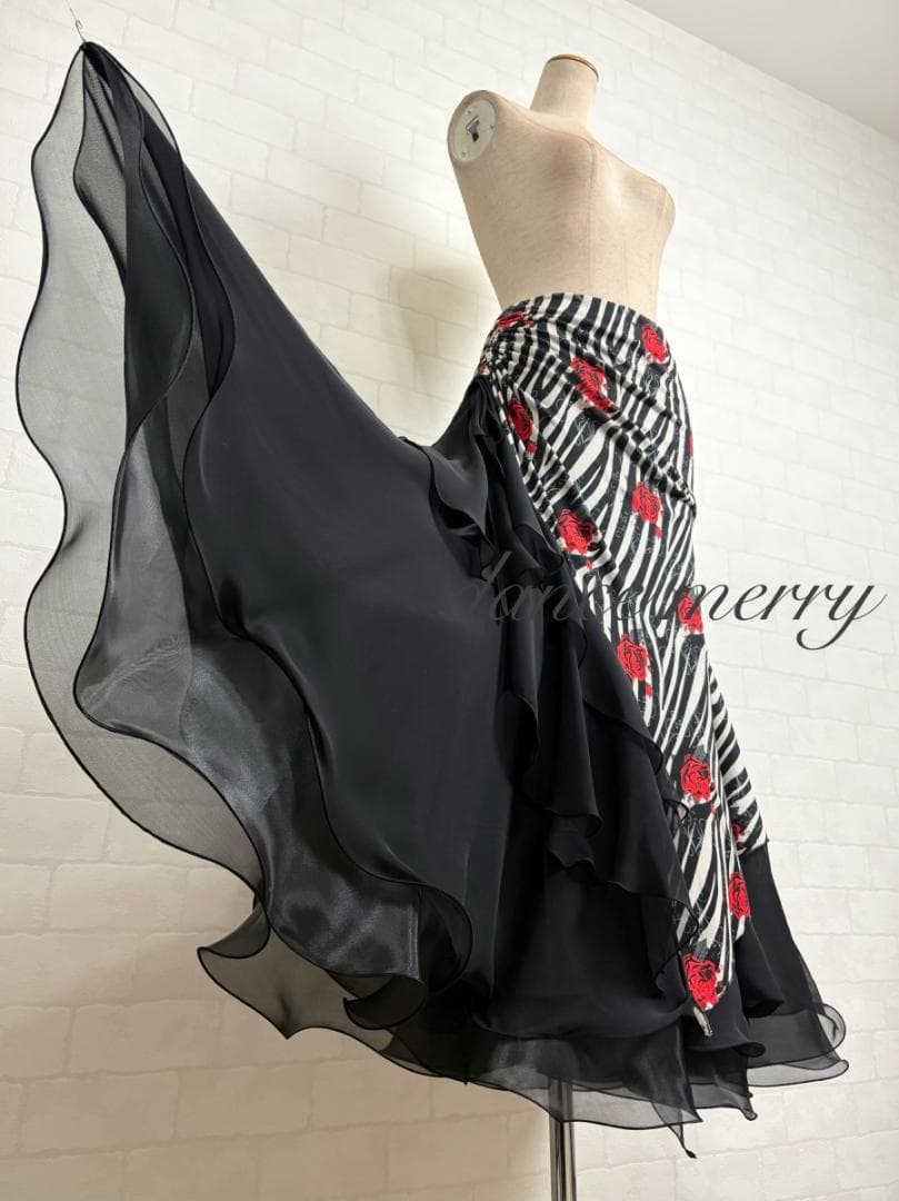 新品　社交ダンス　赤　黒　ベージュ　ツーピース　セットアップ　パーティ　2914