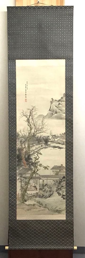 K茶道具　掛軸　二幅対「耕織図　双幀」　仿華山翁図　華僊作　共箱　S1001KJ