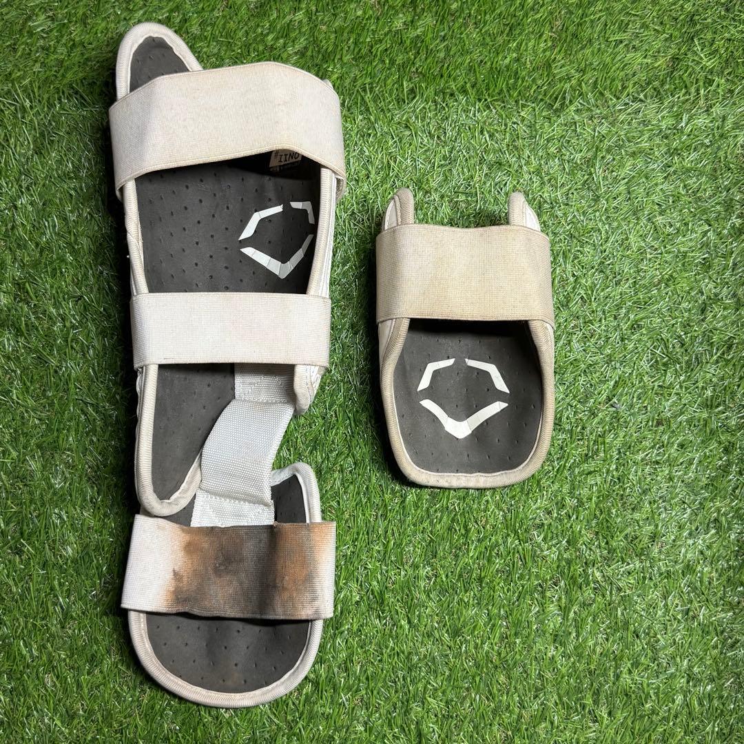 エボシールド　エルボーガード・フットガード 2点セット 高校野球用 ホワイト