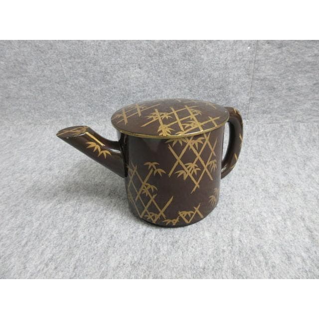 黒塗蒔絵竹垣に笹図湯斗 [B27955]