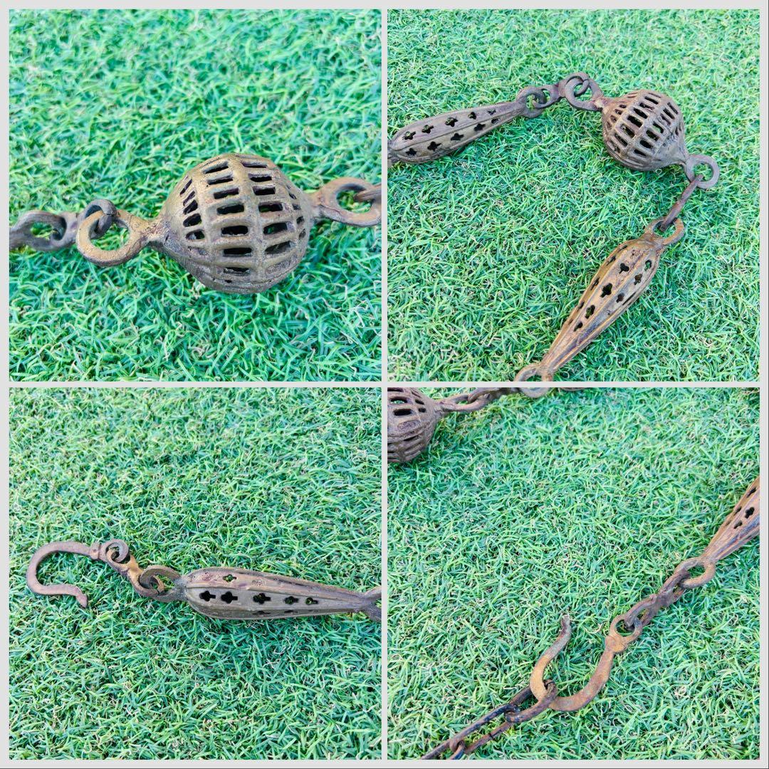 囲炉裏　自在鉤　分銅　囲炉裏小道具　天秤棒　堀如真 銅製 鯉型 風鎮　栓抜き