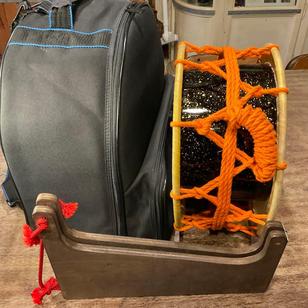 【良品】35cm！締太鼓 和太鼓 太鼓台 スタンド ケース付き 和楽器 伝統芸能