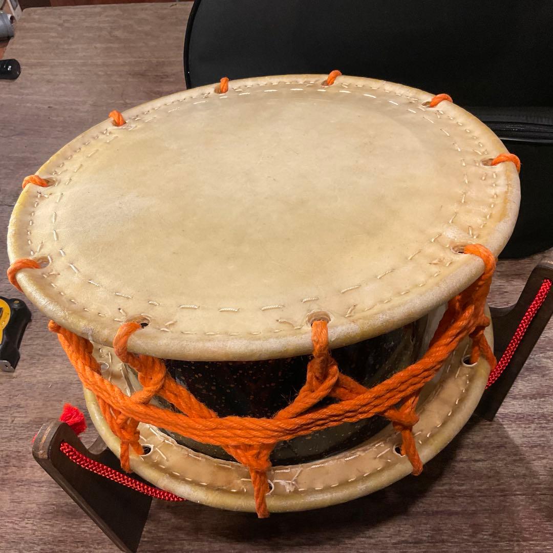 【良品】35cm！締太鼓 和太鼓 太鼓台 スタンド ケース付き 和楽器 伝統芸能