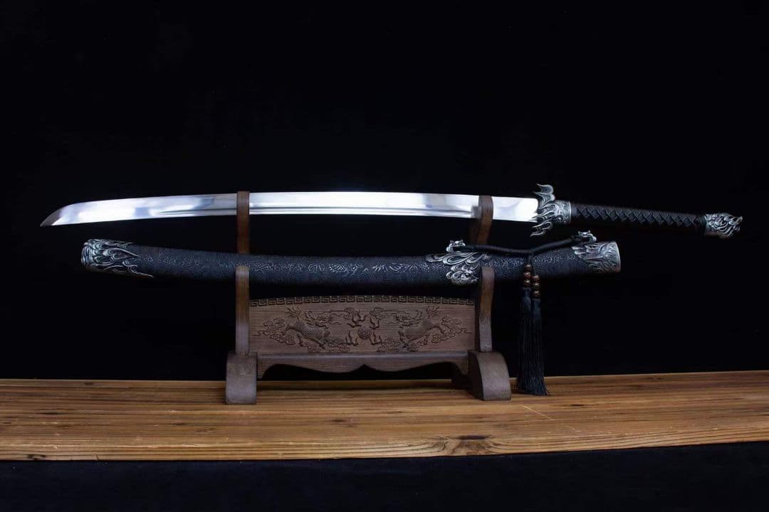 銀翼古火刺繍春刀-高性能マンガン鋼 古兵器 武具　刀装具　日本刀　模造刀 居合刀