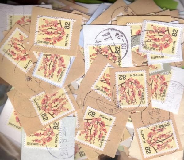 日本普通切手 使用済み 82円 梅 うめ ウメ 10000枚 紙付き