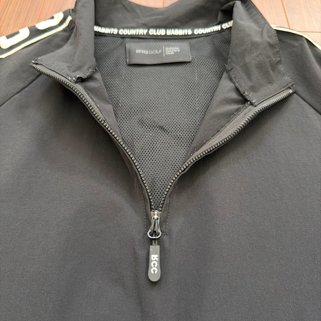 FR2GOLF ジップアップシャツ 半袖 ブラック/ホワイト