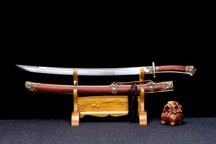 狂獅子清刀-模様鋼 古兵器 武具　刀装具　日本刀　模造刀 居合刀