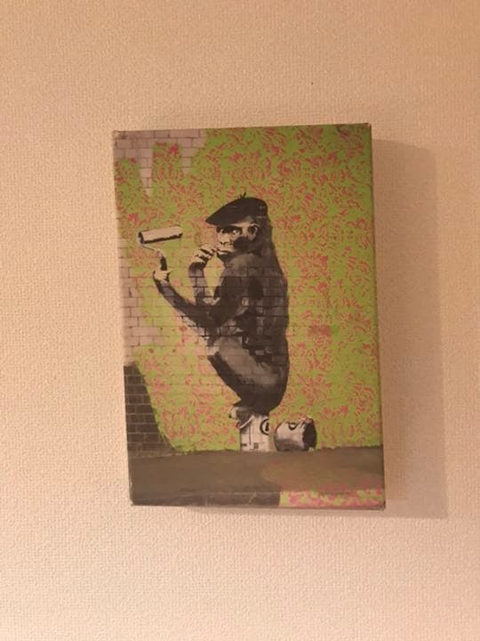 banksy 最初期作品「gorilla」プリントキャンバス