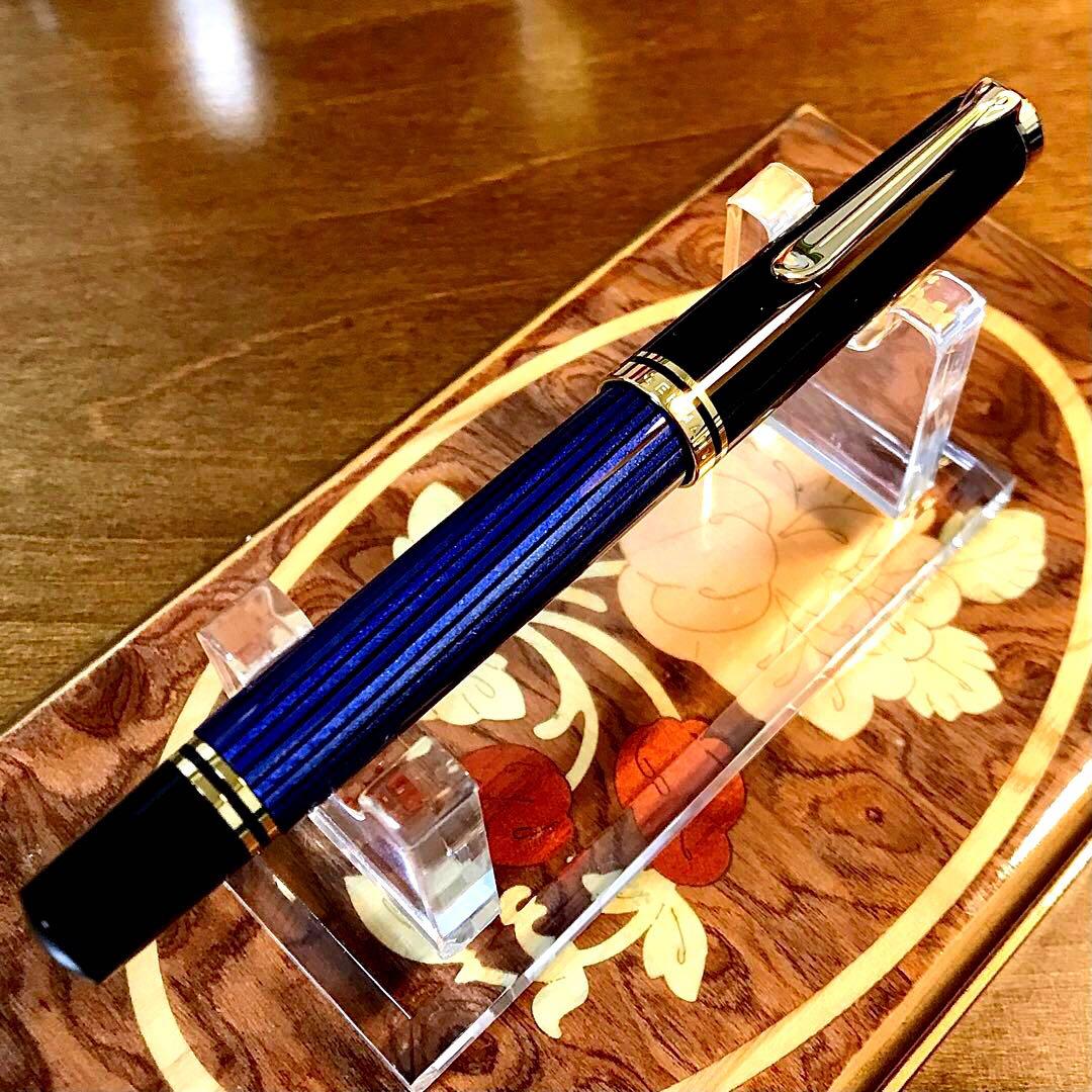 ☆超お勧め☆美しいペリカン万年筆M600ブルー縞（M)☆書き味抜群