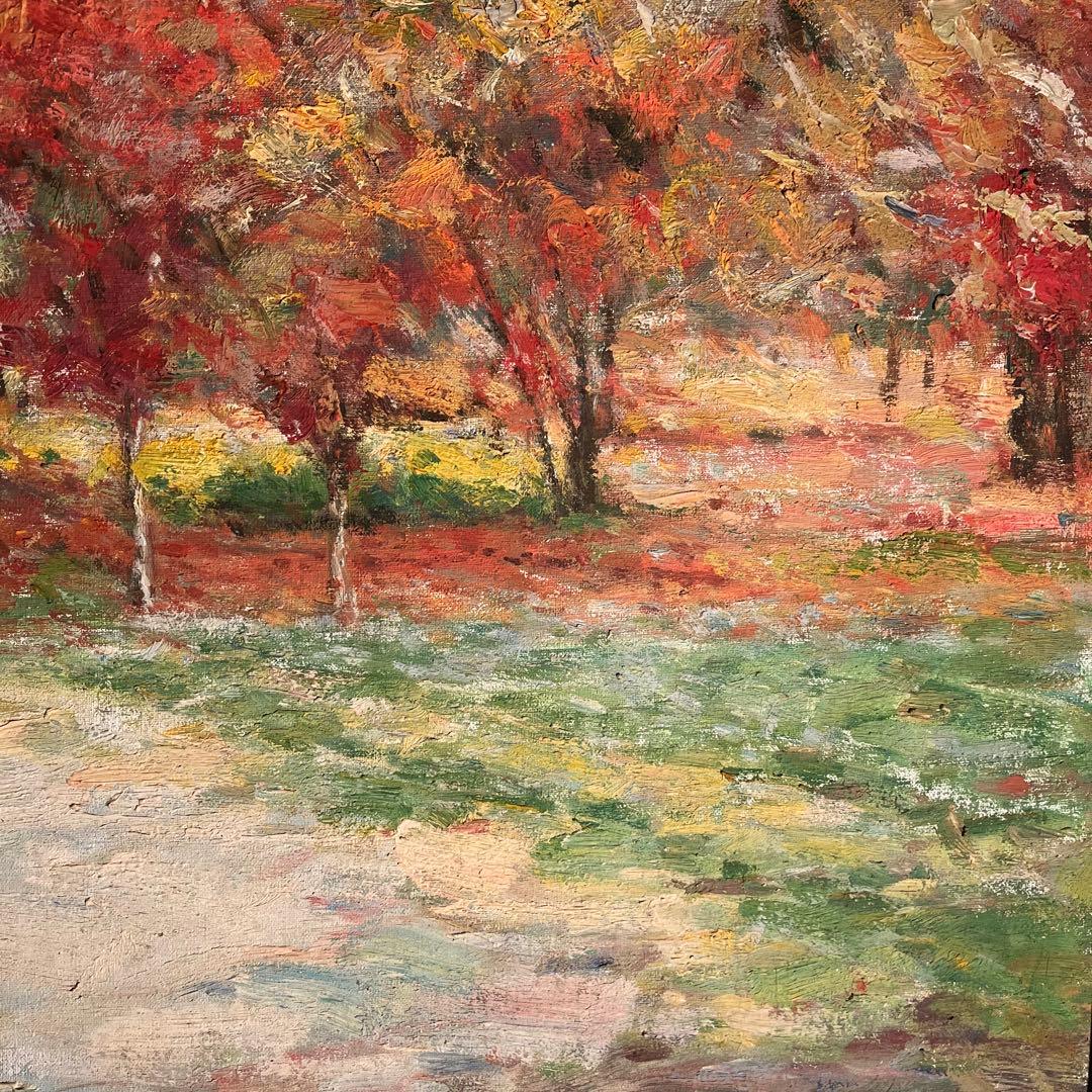 手書き油絵 山道（大）絵画 インテリア