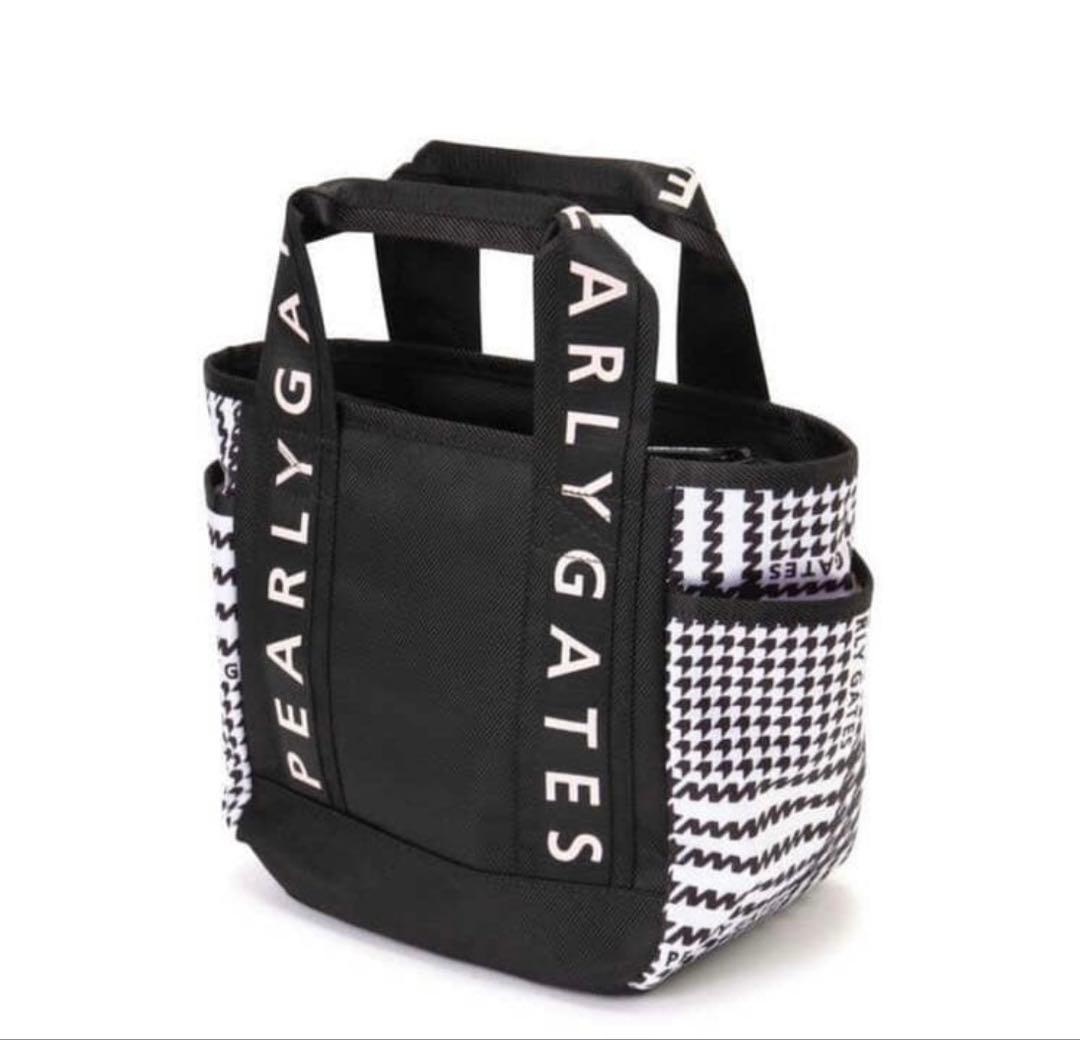 （超美品）パーリーゲイツ、グレンチェック柄シリーズ、カートバッグ、ラウンドバッグ