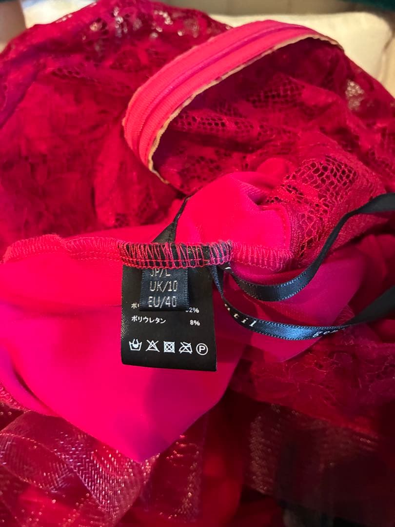 社交ダンス　gentil赤ラテンドレス