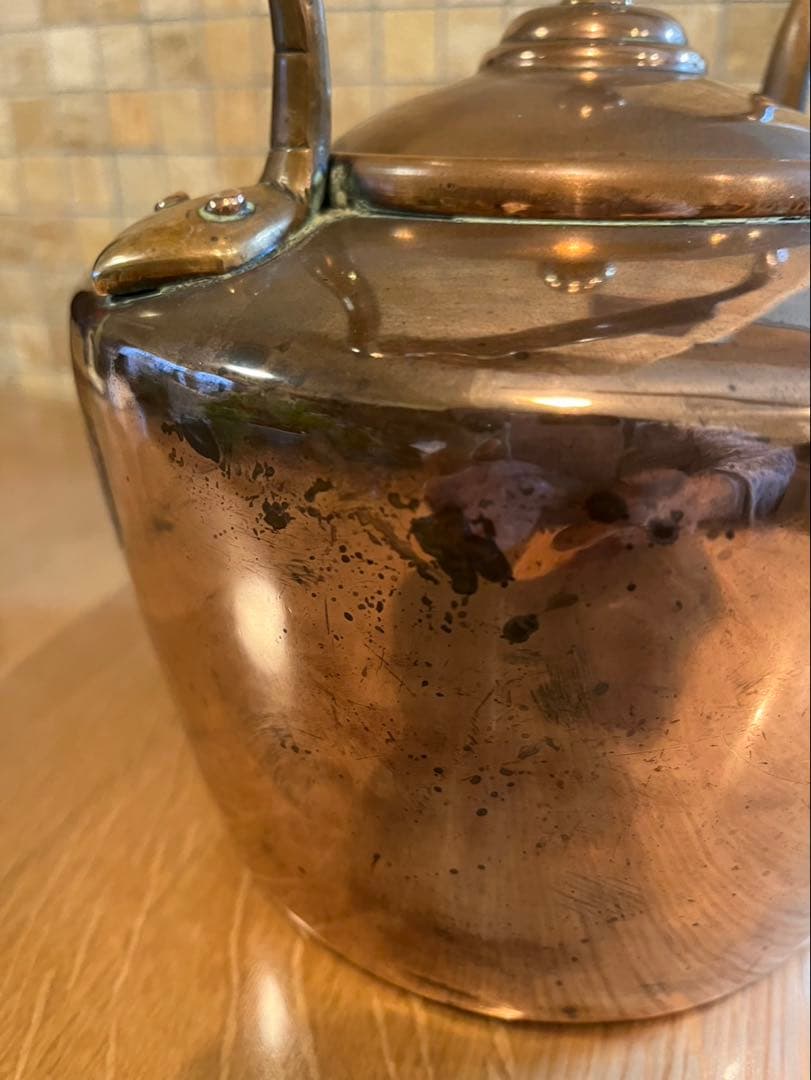 イギリス銅製クラシックティーケトル　アンティーク