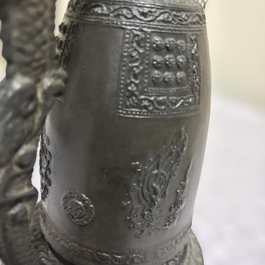 ドラゴン装飾の金属製鐘 約22cm