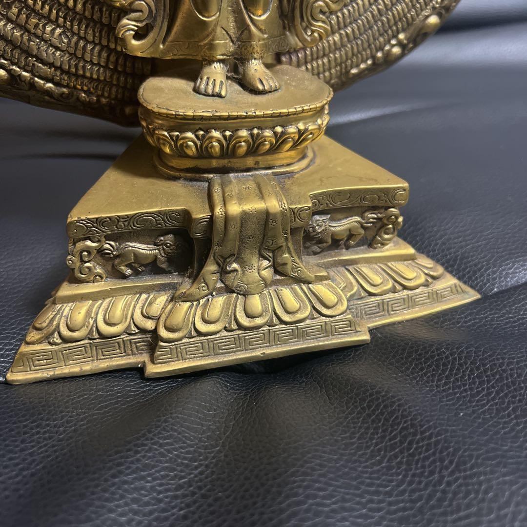 千手千眼観音菩薩 鍍金銅大仏像 チベット仏　仏教美術